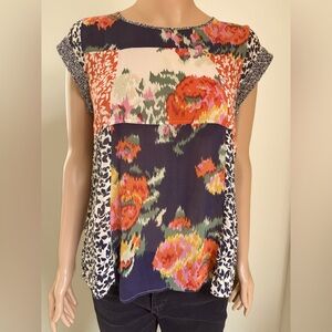 Joie Silk Floral Sleeveless Sheer Top